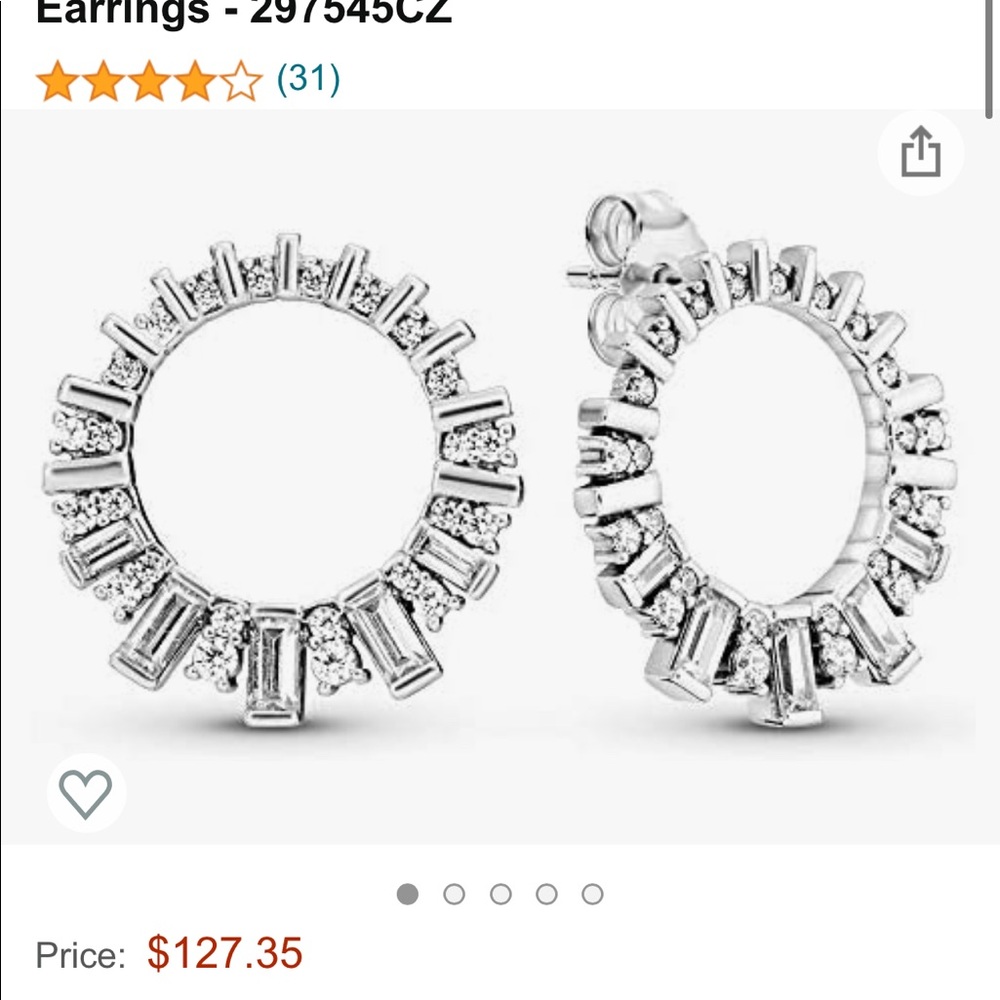 Pandora Sparkling IceCube Circle Stud Earrings 925